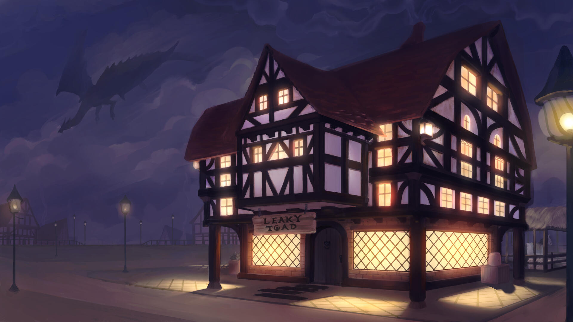 Client work - Leaky Toad Tavern Environmental Illustration